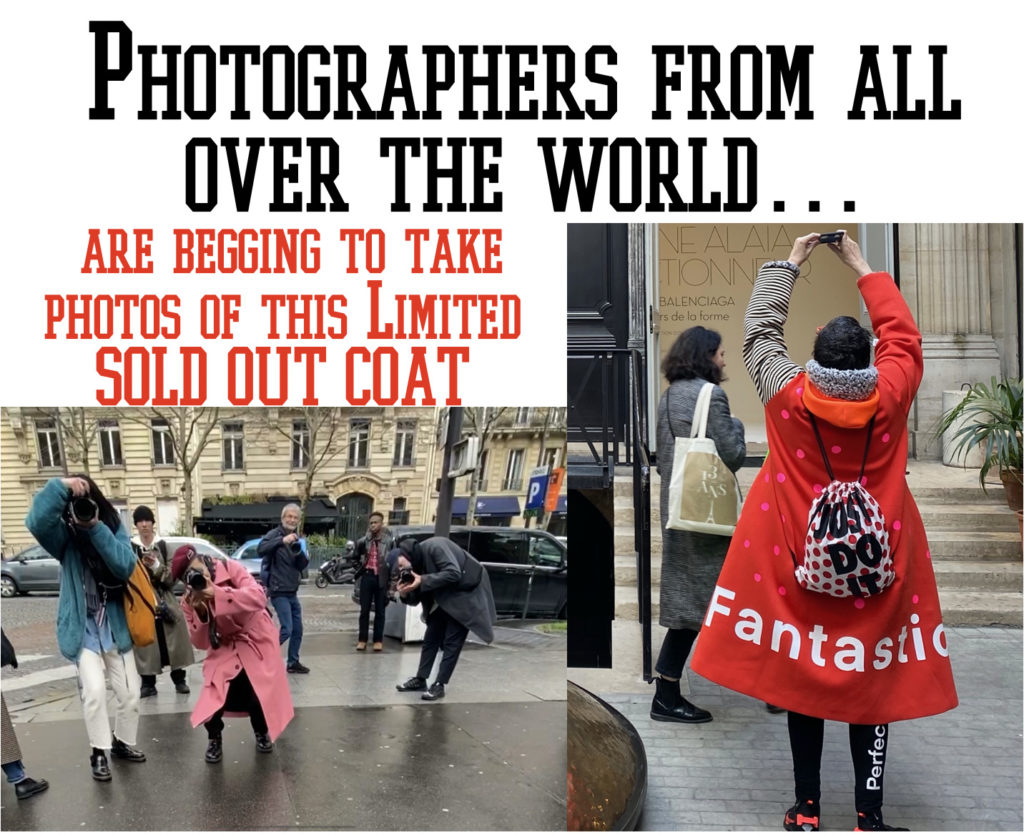 Paris Fashion week! Our Sold Out Coat stalked by Paparazzi - Tel